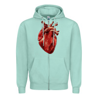 Seafoam Anatomical heart Zipper Hoodie - RanaPortraitStore