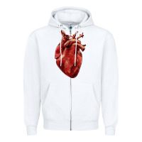 White Anatomical heart Zipper Hoodie - RanaPortraitStore