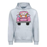 Heather Grey easter bunny and truck Urban Hoodie - MaliasSmallBusiness