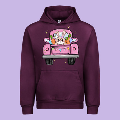 Easter Bunny And Truck Urban Hoodie Designed By Maliassmallbusiness