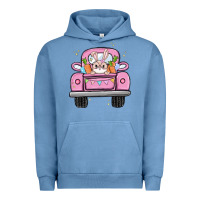 Pigment Pebble Blue easter bunny and truck Urban Hoodie - MaliasSmallBusiness
