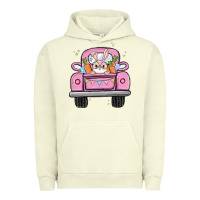 Pigment Pistachio easter bunny and truck Urban Hoodie - MaliasSmallBusiness