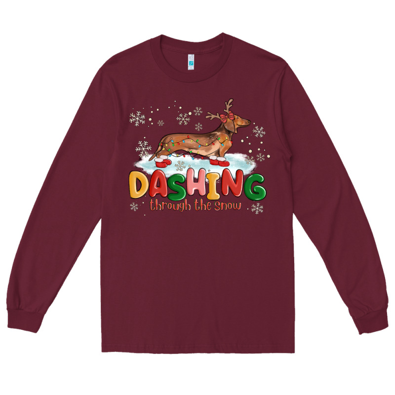 Dachshund Through The Snow Long Sleeve Tee by MaliasSmallBusiness | Teevron