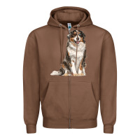 Chestnut Australian shepherd Zipper Hoodie - RanaPortraitStore