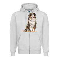 Dove Grey Australian shepherd Zipper Hoodie - RanaPortraitStore