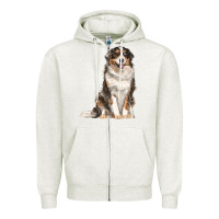 Oatmeal Heather Australian shepherd Zipper Hoodie - RanaPortraitStore