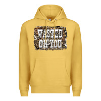 Antique Gold Western Wasted On You Background Premium Hoodie - LillyAllenDesigns