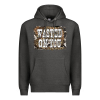 Charcoal Heather Western Wasted On You Background Premium Hoodie - LillyAllenDesigns