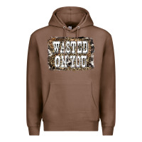 Chestnut Western Wasted On You Background Premium Hoodie - LillyAllenDesigns