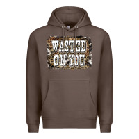 Coffee Western Wasted On You Background Premium Hoodie - LillyAllenDesigns
