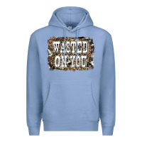 Colony Blue Western Wasted On You Background Premium Hoodie - LillyAllenDesigns
