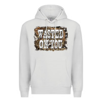 Dove Grey Western Wasted On You Background Premium Hoodie - LillyAllenDesigns