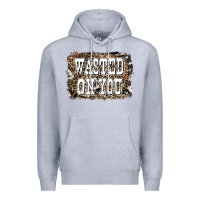 Heather Grey Western Wasted On You Background Premium Hoodie - LillyAllenDesigns