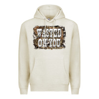Oatmeal Heather Western Wasted On You Background Premium Hoodie - LillyAllenDesigns
