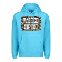 Ocean Blue Western Wasted On You Background Premium Hoodie - LillyAllenDesigns
