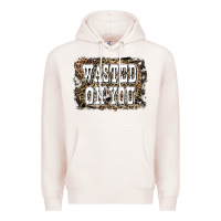 Pale Pink Western Wasted On You Background Premium Hoodie - LillyAllenDesigns