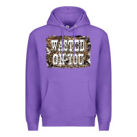 Purple Western Wasted On You Background Premium Hoodie - LillyAllenDesigns