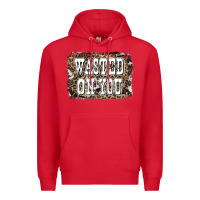 Red Western Wasted On You Background Premium Hoodie - LillyAllenDesigns