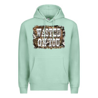 Seafoam Western Wasted On You Background Premium Hoodie - LillyAllenDesigns