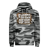 Slate Camo Western Wasted On You Background Premium Hoodie - LillyAllenDesigns