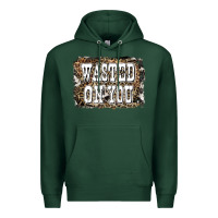 Sports Green Western Wasted On You Background Premium Hoodie - LillyAllenDesigns