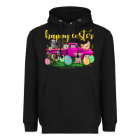 Black happy easter truck with farm animal Heavyweight Hoodie - Neo Western