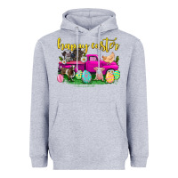 Heather Grey happy easter truck with farm animal Heavyweight Hoodie - Neo Western