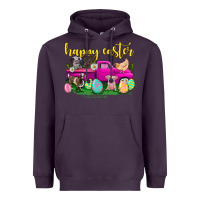 Plum happy easter truck with farm animal Heavyweight Hoodie - Neo Western