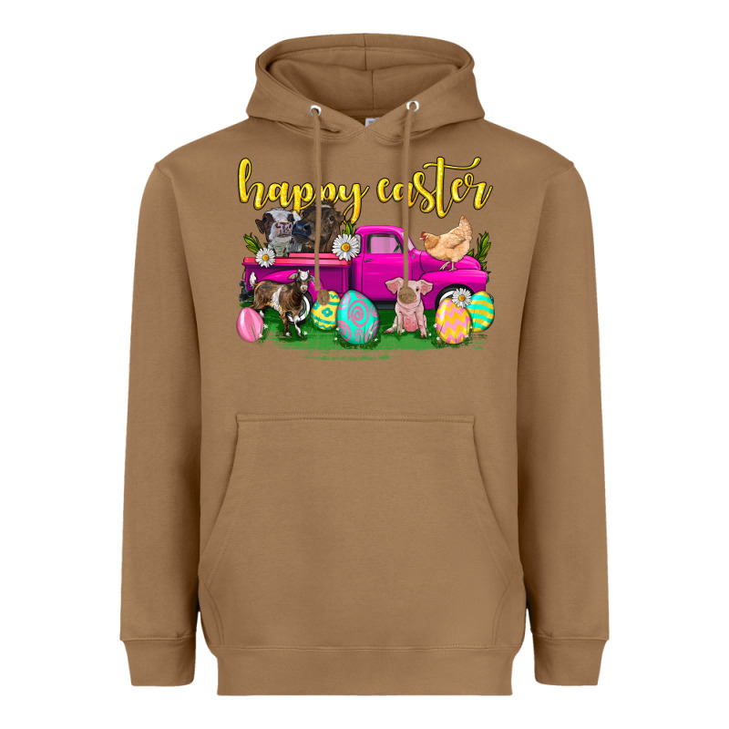 Happy Easter Truck With Farm Animal Heavyweight Hoodie by Neo Western | Teevron
