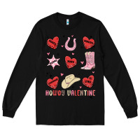 Black howdy valentine copy Long Sleeve Tee - MaliasSmallBusiness