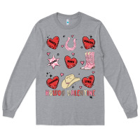 Heather Grey howdy valentine copy Long Sleeve Tee - MaliasSmallBusiness