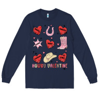 Navy howdy valentine copy Long Sleeve Tee - MaliasSmallBusiness