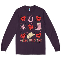 Plum howdy valentine copy Long Sleeve Tee - MaliasSmallBusiness