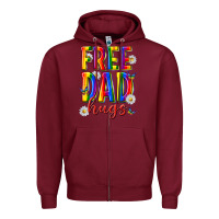 Burgundy free dad hugs Zipper Hoodie - texasbilliewilder