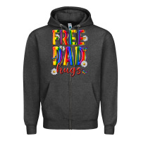 Charcoal Heather free dad hugs Zipper Hoodie - texasbilliewilder