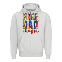 Dove Grey free dad hugs Zipper Hoodie - texasbilliewilder