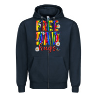 Navy free dad hugs Zipper Hoodie - texasbilliewilder
