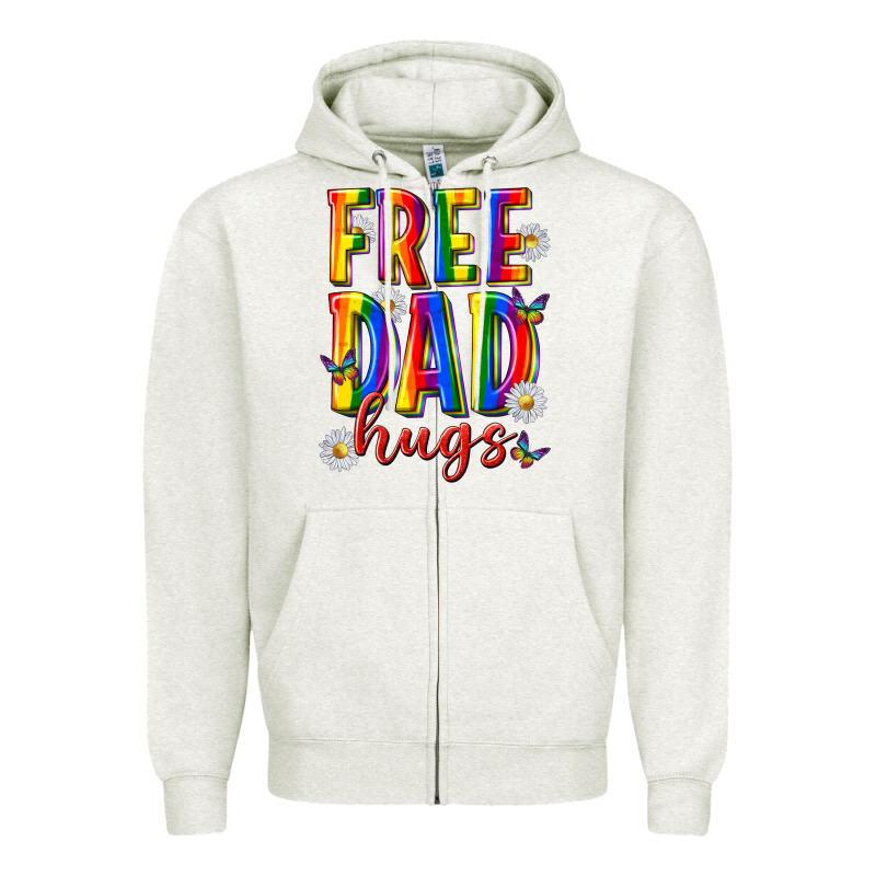 Free Dad Hugs Zipper Hoodie by texasbilliewilder | Teevron