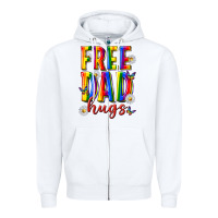 White free dad hugs Zipper Hoodie - texasbilliewilder