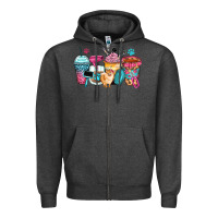 Charcoal Heather pet groomer coffee cups Zipper Hoodie - Zillion Design Studio