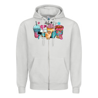 Dove Grey pet groomer coffee cups Zipper Hoodie - Zillion Design Studio