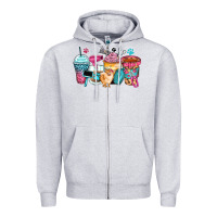 Heather Grey pet groomer coffee cups Zipper Hoodie - Zillion Design Studio