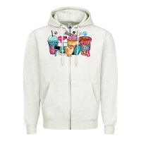 Oatmeal Heather pet groomer coffee cups Zipper Hoodie - Zillion Design Studio
