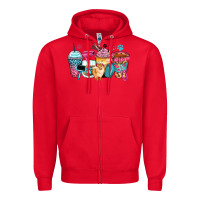 Red pet groomer coffee cups Zipper Hoodie - Zillion Design Studio