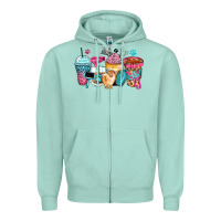 Seafoam pet groomer coffee cups Zipper Hoodie - Zillion Design Studio
