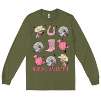 Army Green howdy valentine Long Sleeve Tee - MaliasSmallBusiness