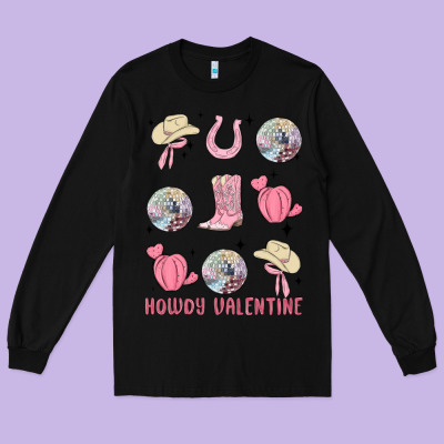 Long Sleeve Tee howdy valentine