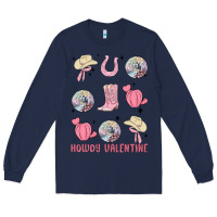 Navy howdy valentine Long Sleeve Tee - MaliasSmallBusiness