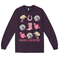 Plum howdy valentine Long Sleeve Tee - MaliasSmallBusiness