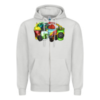 Dove Grey monster truck coffee cups Zipper Hoodie - Zillion Design Studio